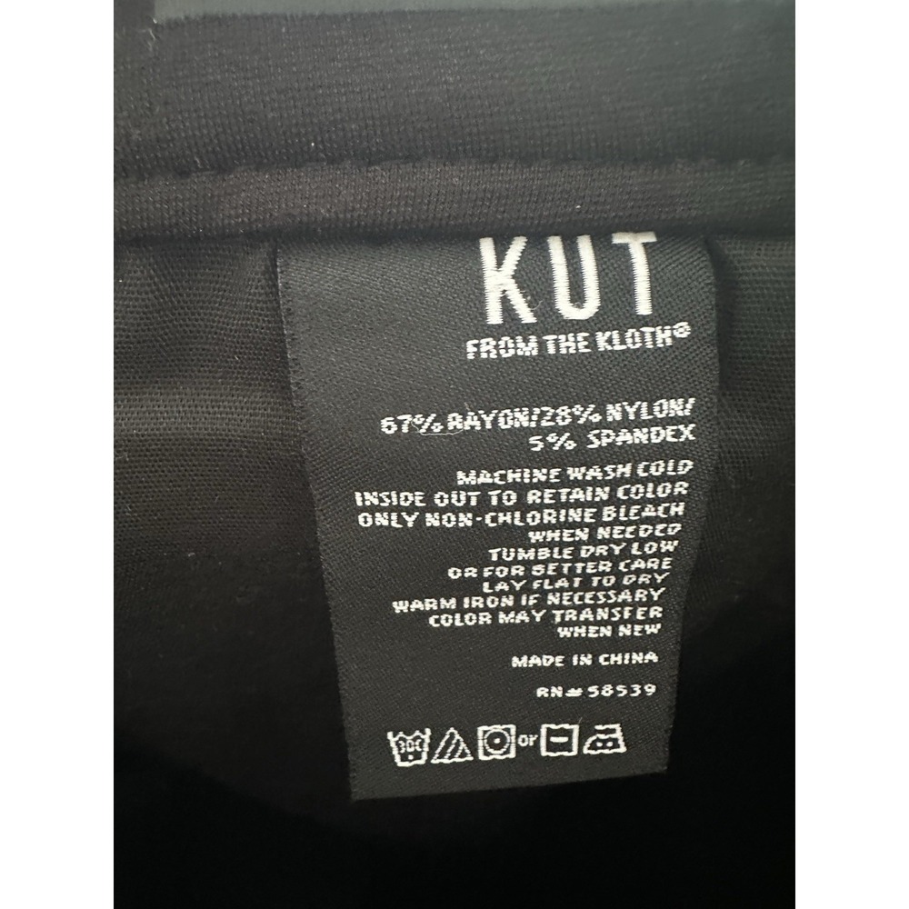 KUT From The Kloth Mia Toothpick Skinny Pants Women's 6 Black Ponte NWT 0126 - Picture 10 of 12